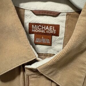Michael Kors Beige Corduroy Shirt Jacket